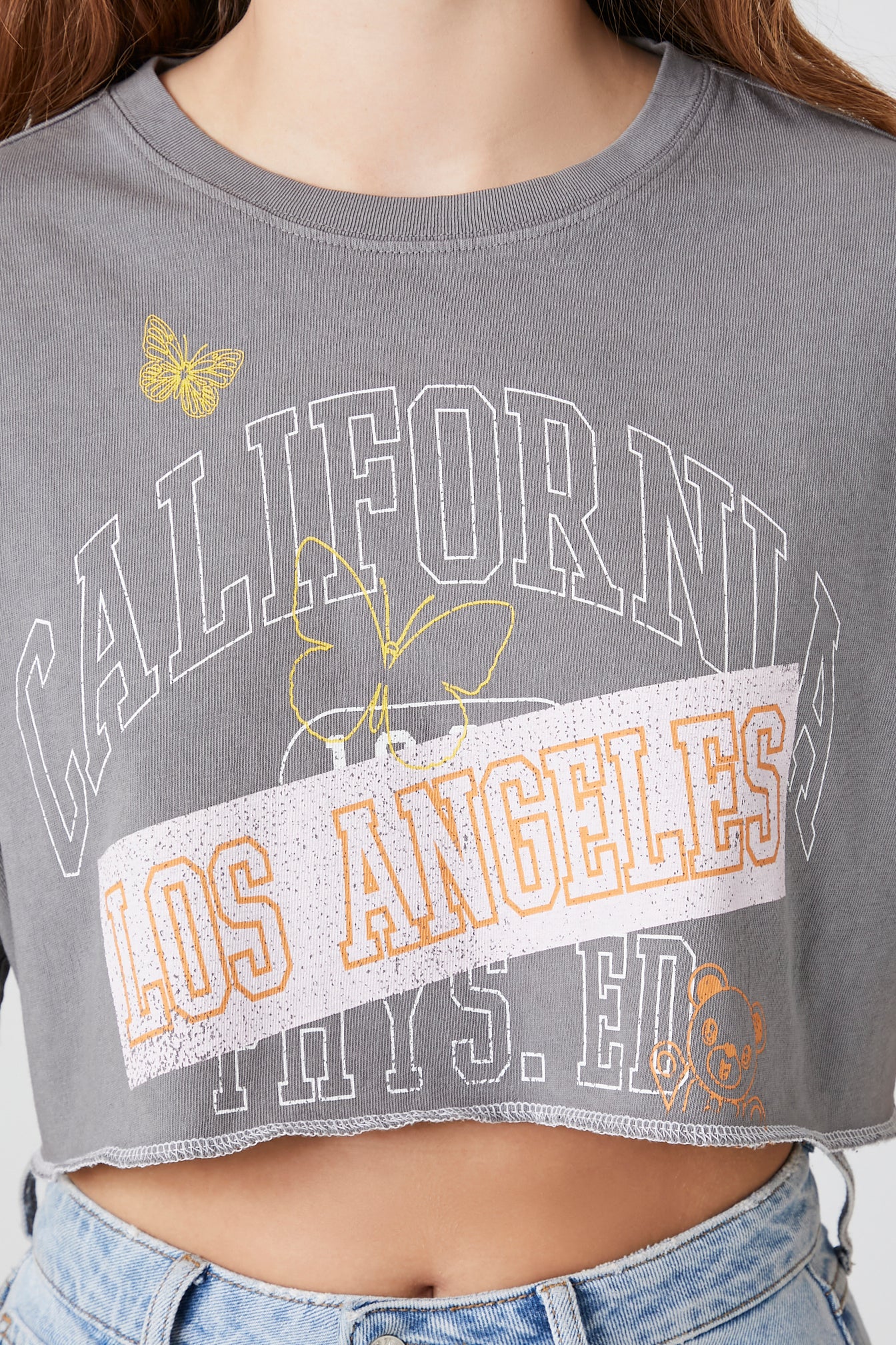 POLERA CROPPED OVERSIZED LOGO "CALIFORNIA"
