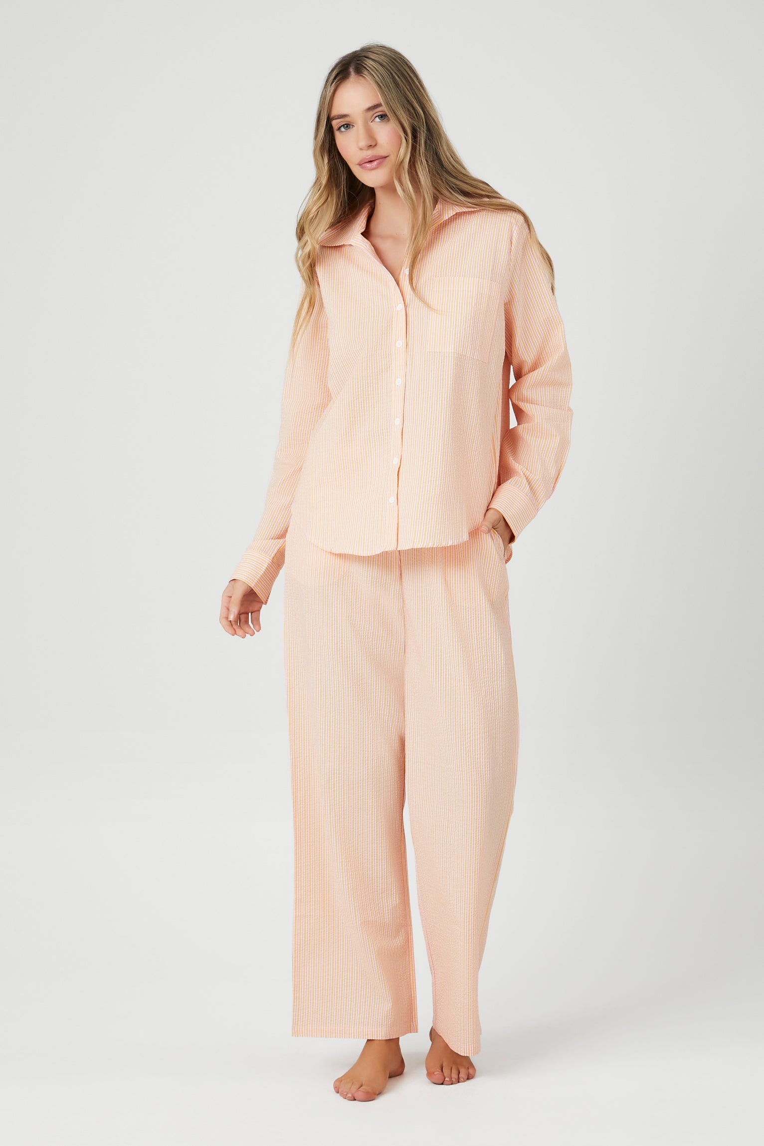 CAMISA OVERSIZED PIJAMA – Forever 21 - Main Image