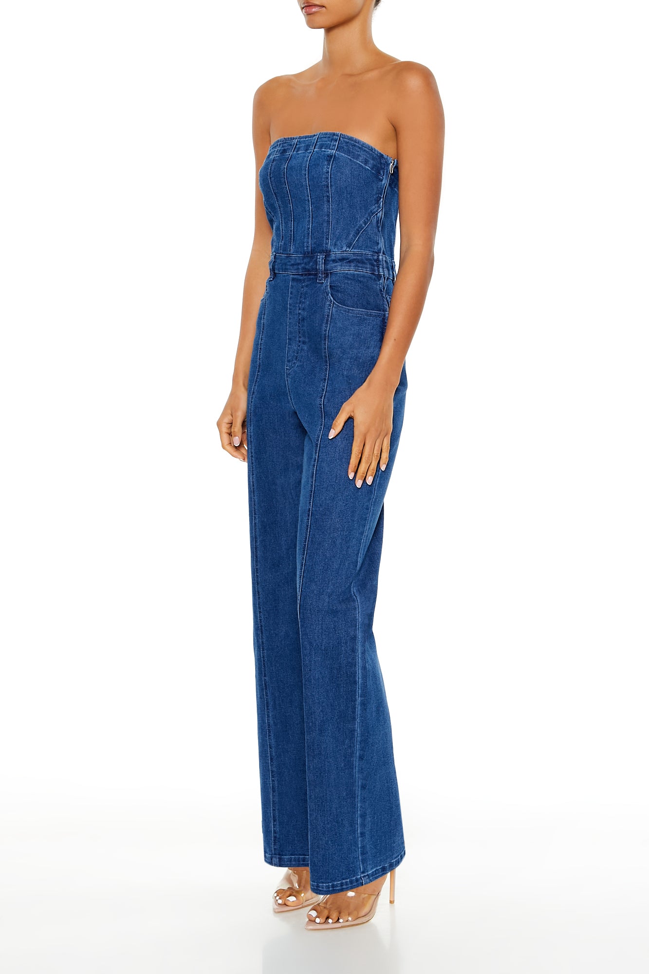 JUMPSUIT DENIM STRAPLESS