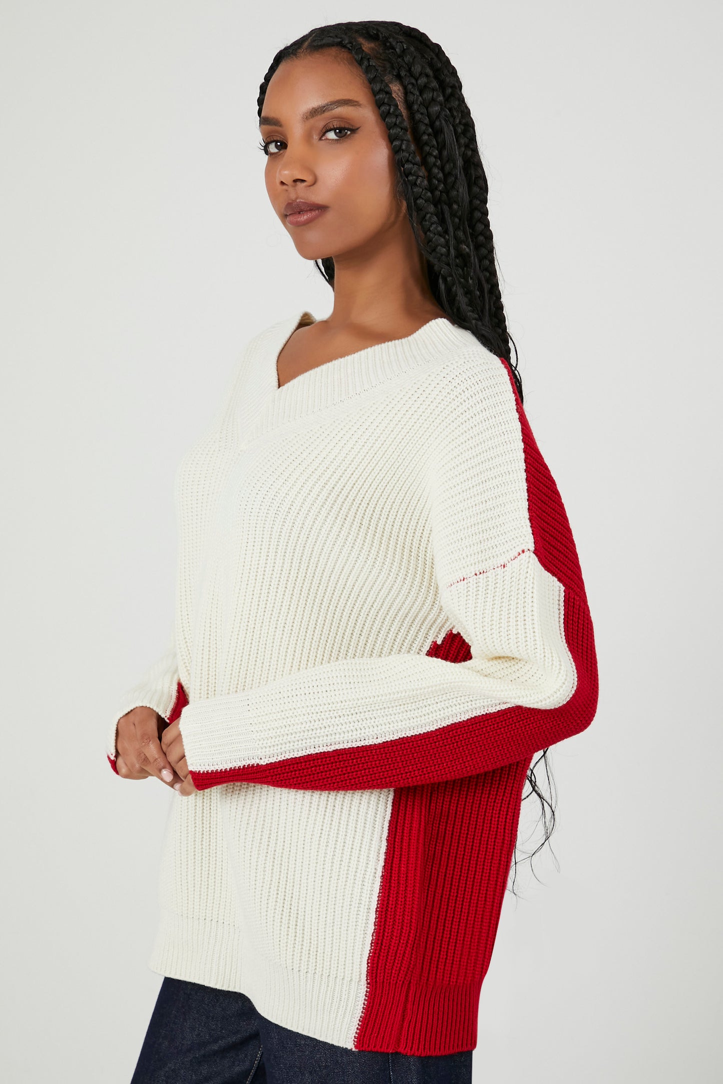SWEATER TEJIDO COLOR BLOCK OVERSIZED