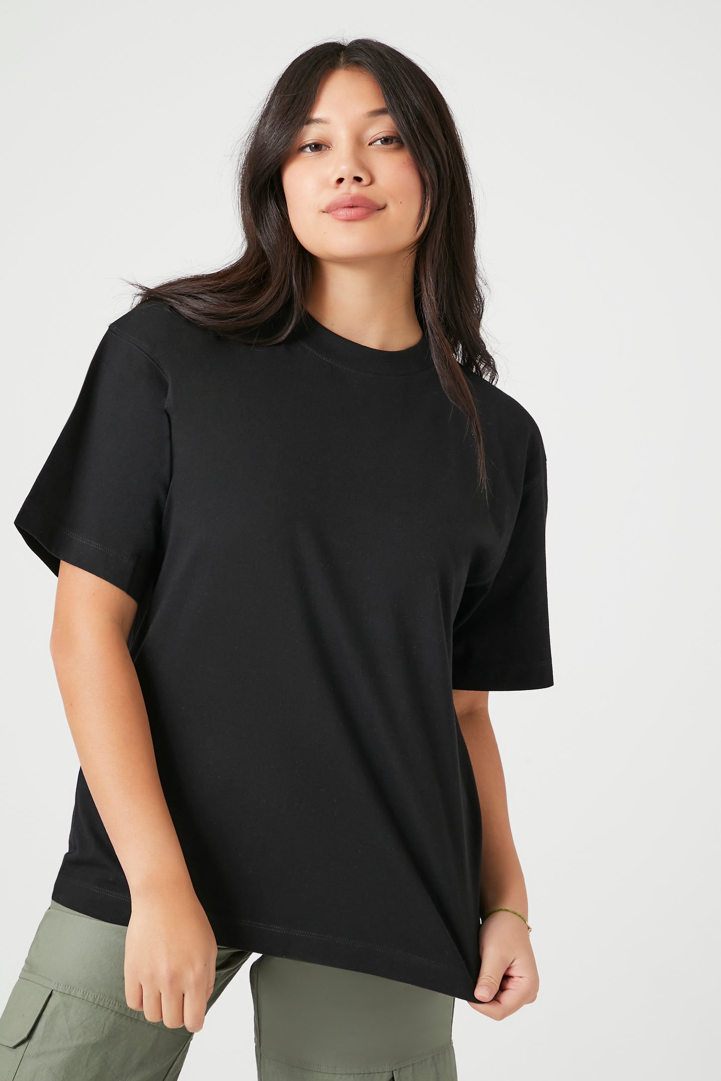 POLERA CUELLO REDONDO DE ALGODÓN OVERSIZED