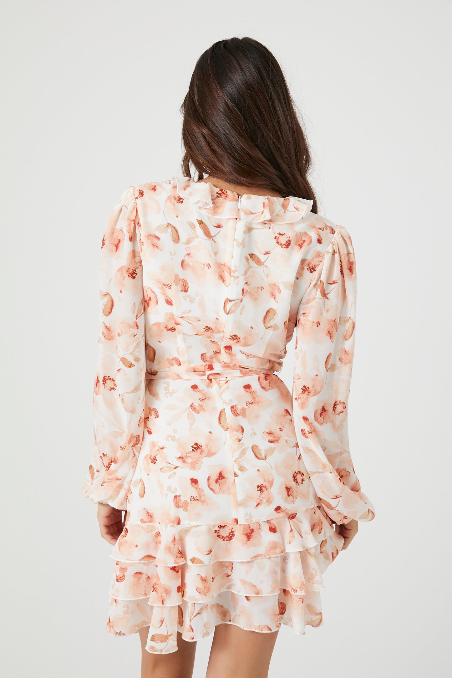 VESTIDO MINI CRUZADO CON FALDA EN CAPAS