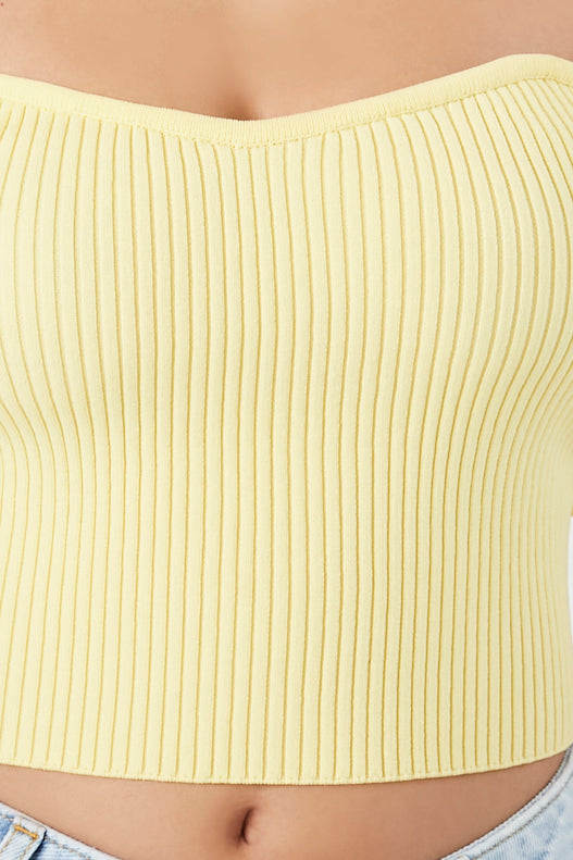SWEATER CROP TOP CON DETALLE ACANALADO