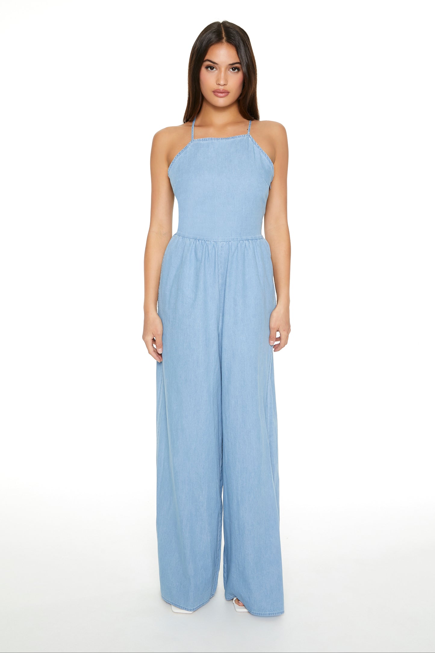JUMPSUIT WIDE LEG CON TRENZADO EN LA ESPALDA