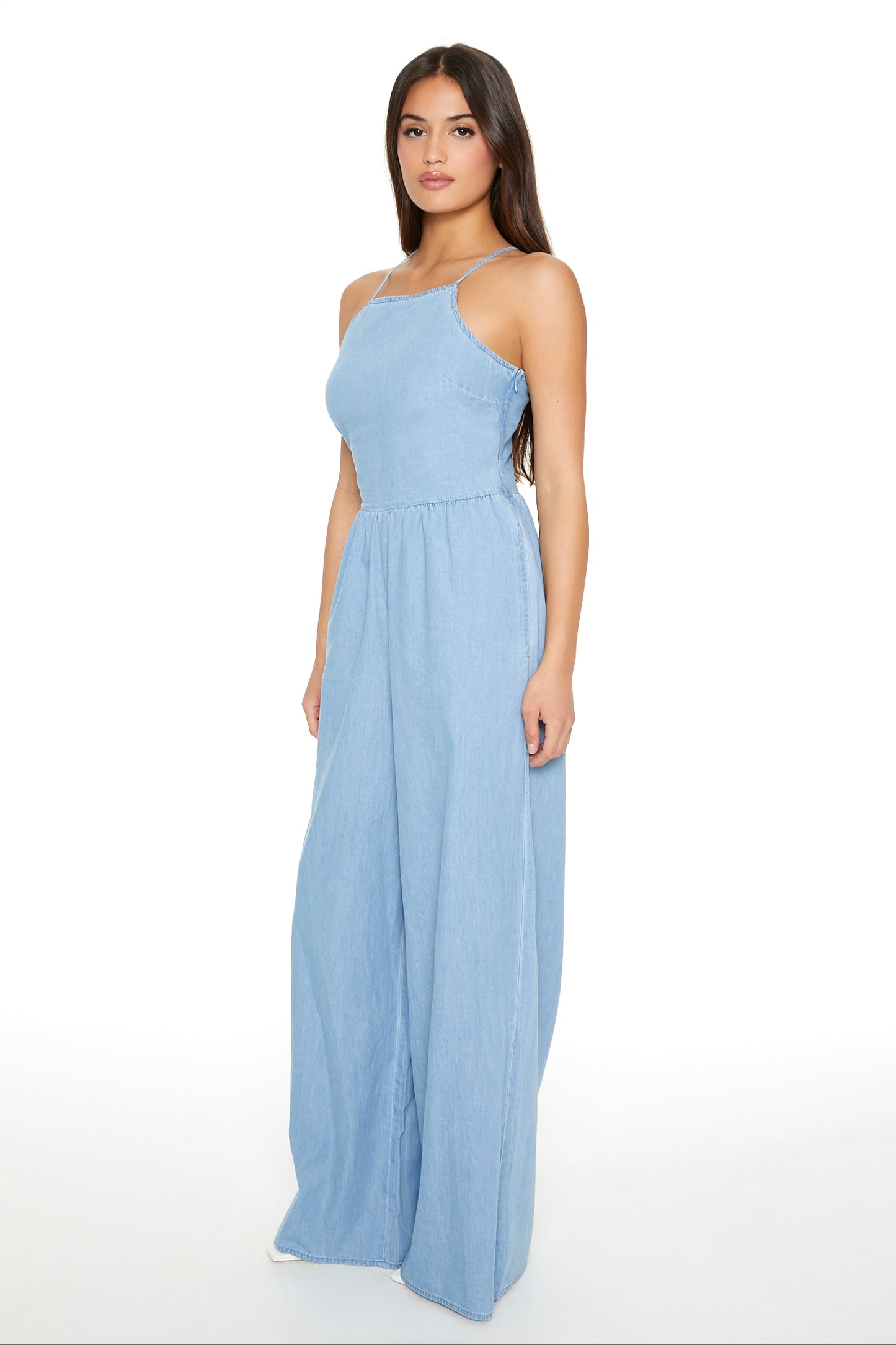 JUMPSUIT WIDE LEG CON TRENZADO EN LA ESPALDA