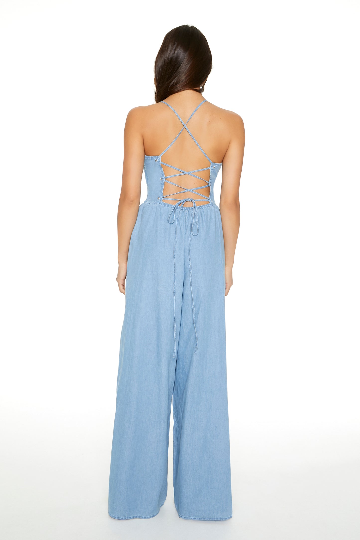 JUMPSUIT WIDE LEG CON TRENZADO EN LA ESPALDA