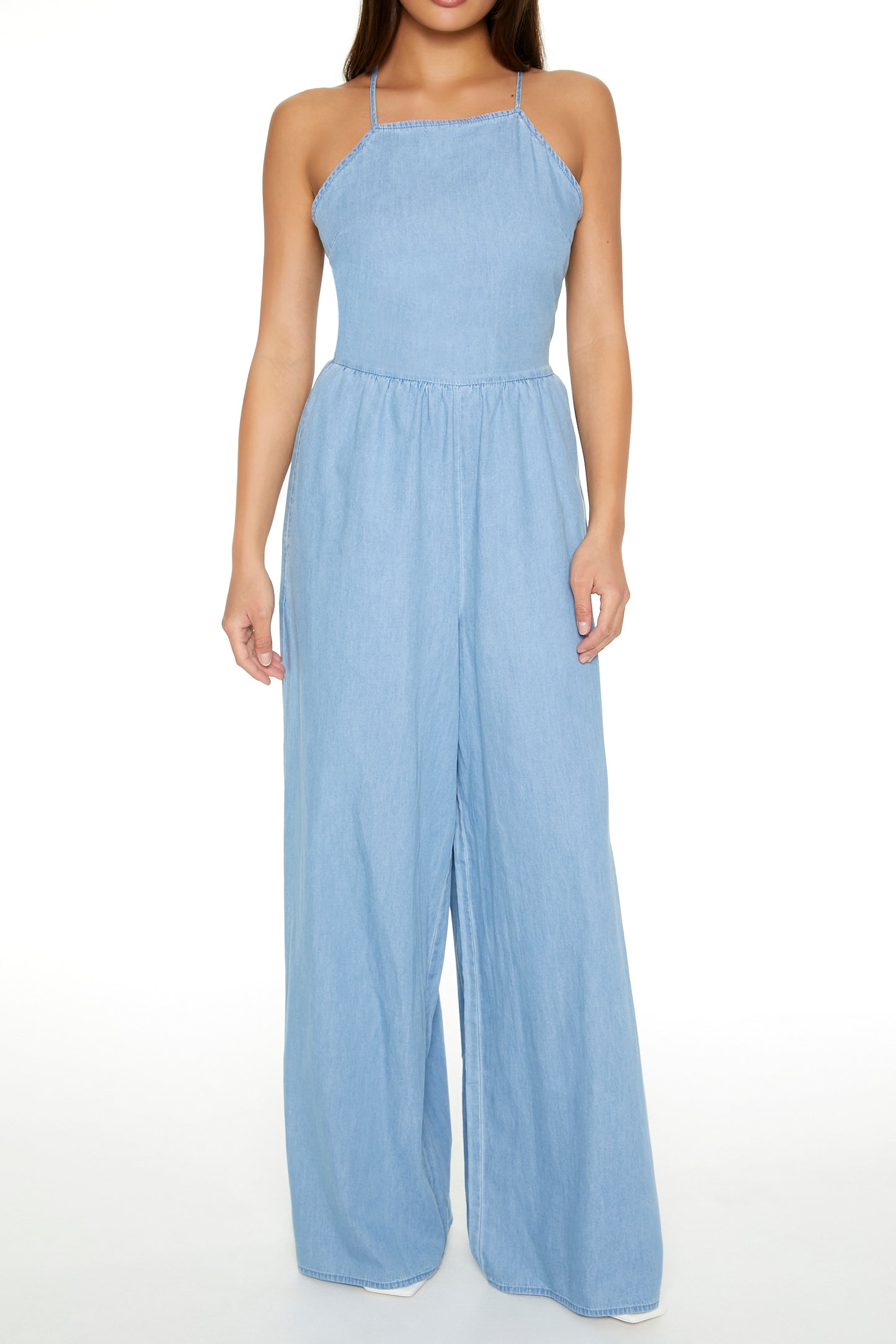 JUMPSUIT WIDE LEG CON TRENZADO EN LA ESPALDA