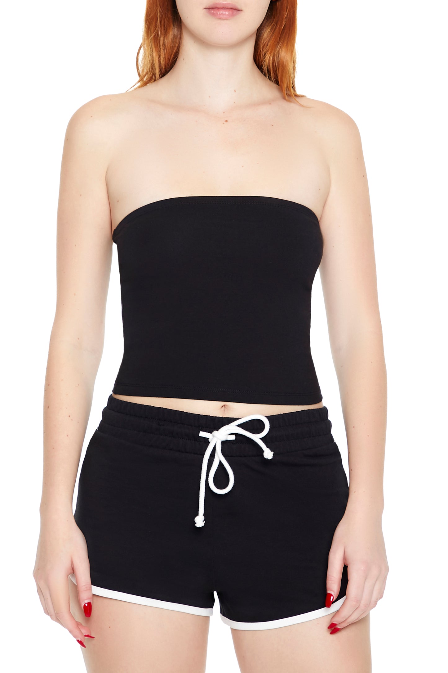 CROP TOP STRAPLESS DE ALGODÓN LICRADO