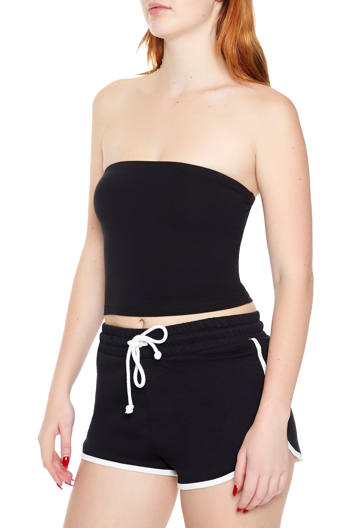 CROP TOP STRAPLESS DE ALGODÓN LICRADO