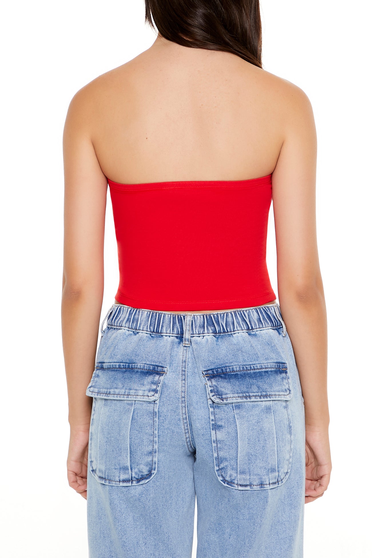 CROP TOP STRAPLESS DE ALGODÓN LICRADO