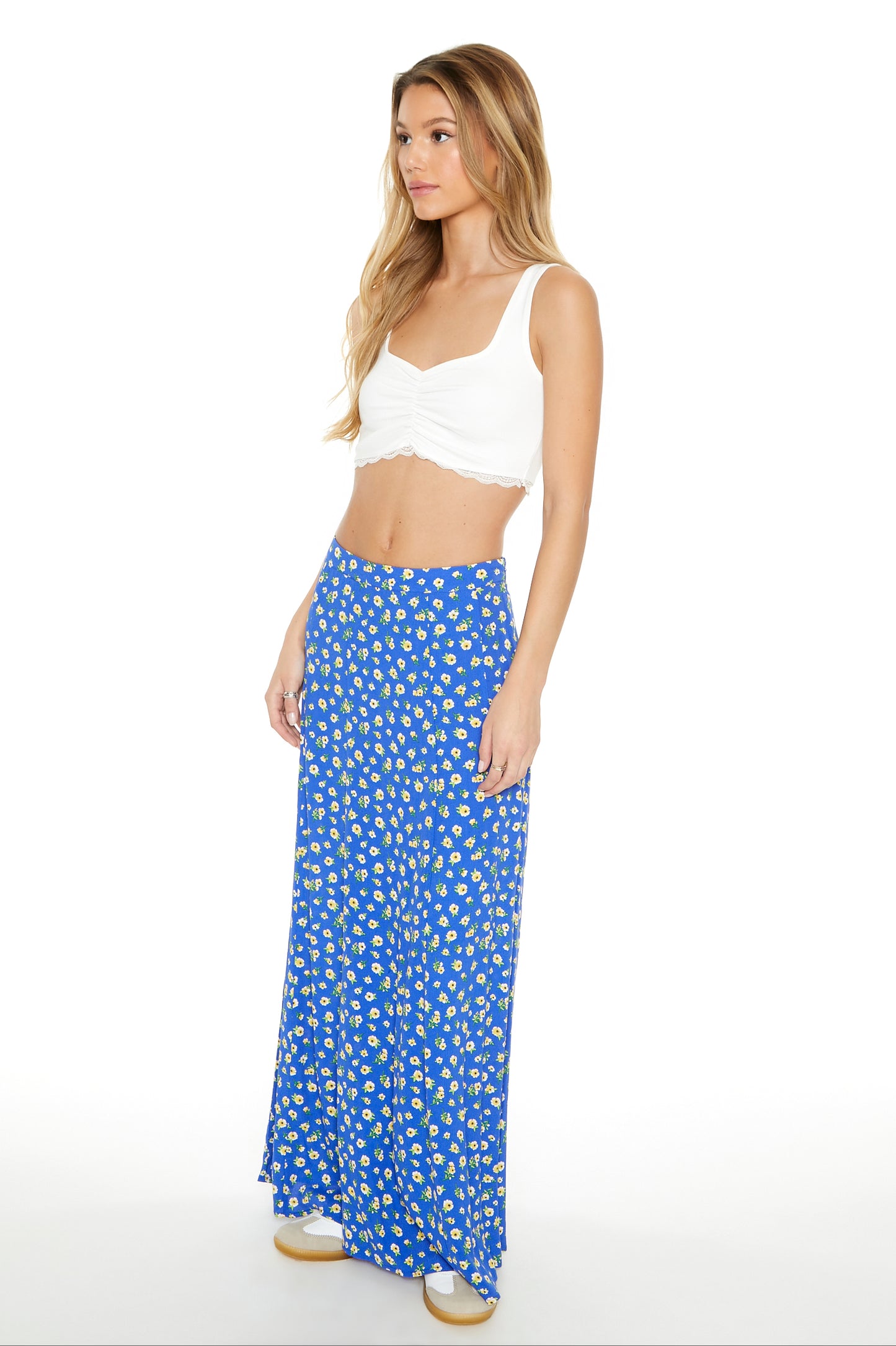FALDA MAXI CON ESTAMPADO FLORAL