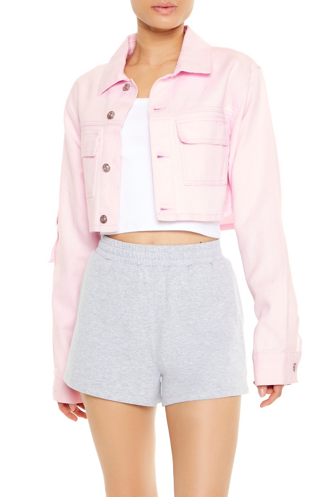 CHAQUETA CROPPED DENIM
