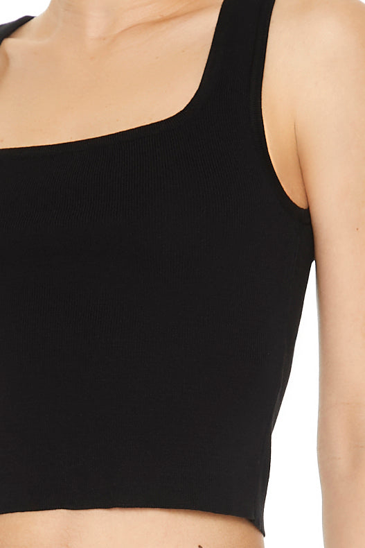 SWEATER CROPPED DE ESCOTE CUADRADO