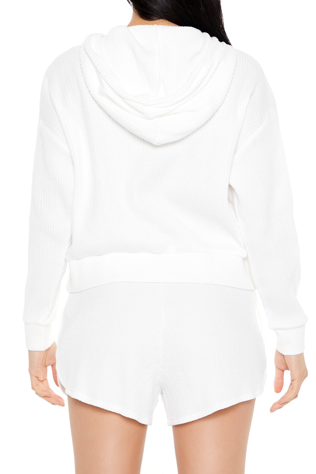 SUDADERA TEXTURIZADA CON CIERRE Y CAPUCHA