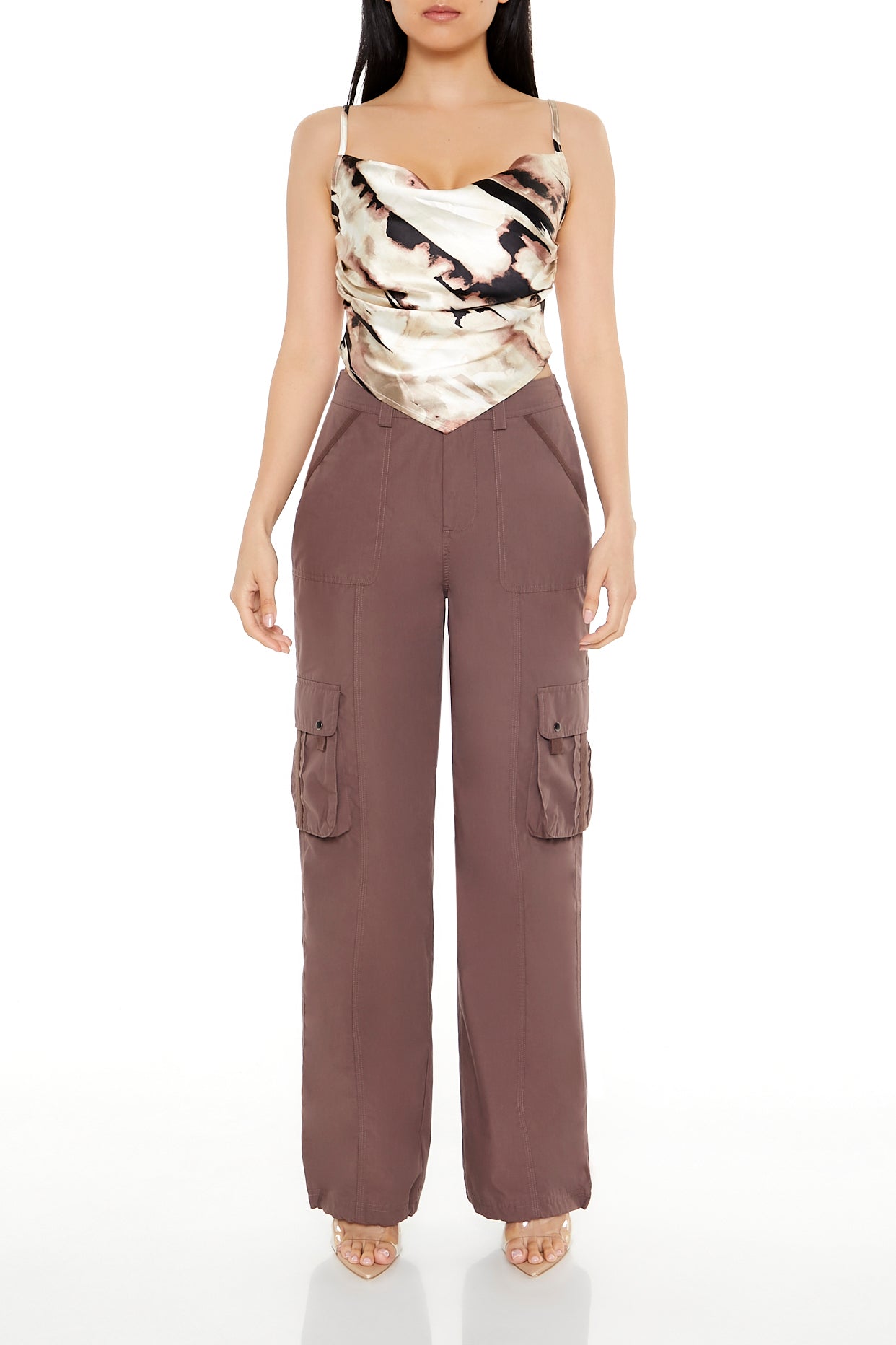 CROP TOP DE SATIN CON ESTAMPADO TIE-DYE