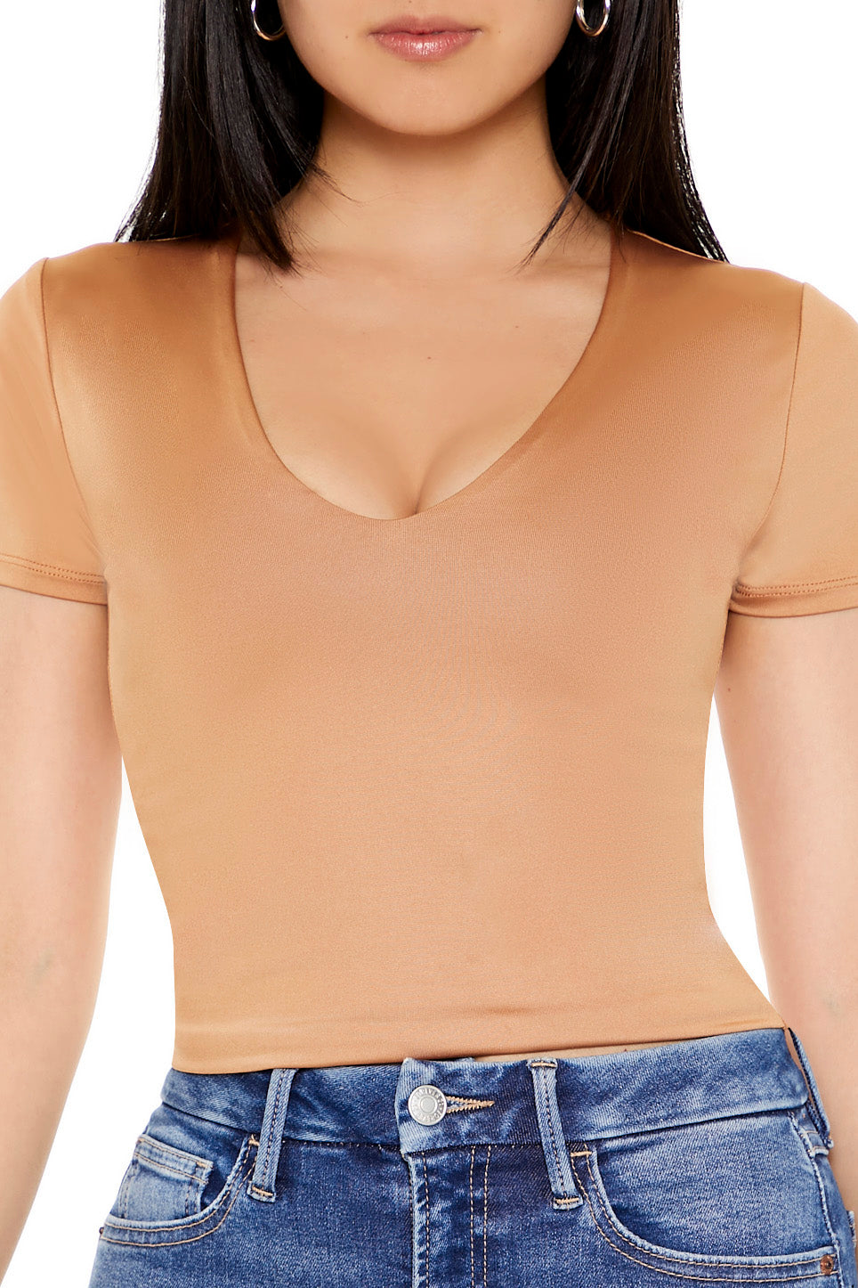 POLERA LICRA CON ESCOTE EN V