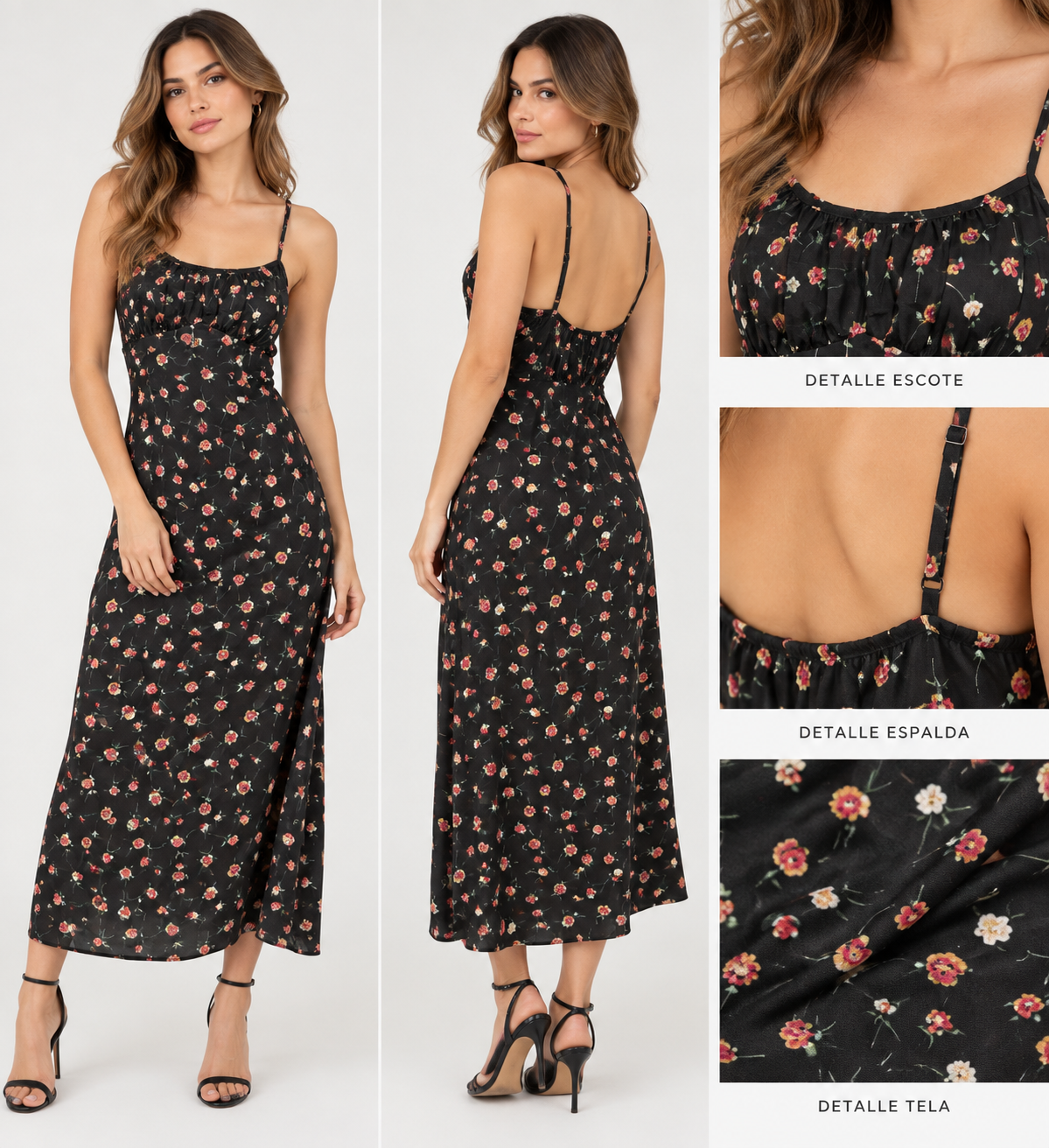 VESTIDO MIDI CON ESTAMPADO FLORAL