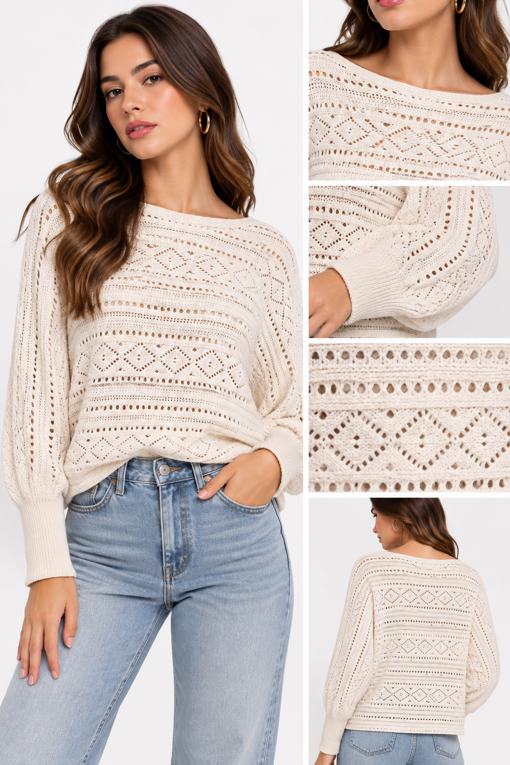 SWEATER TEJIDO DE PUNTO CALADO