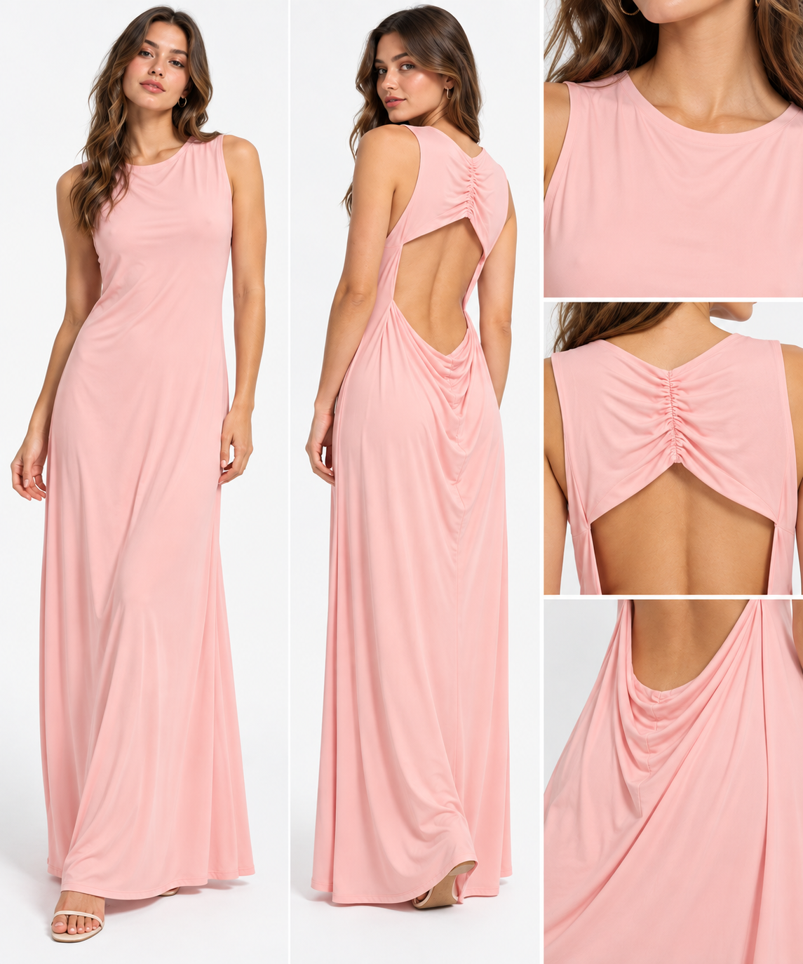 VESTIDO LICRA LARGO CON ESCOTE EN LA ESPALDA