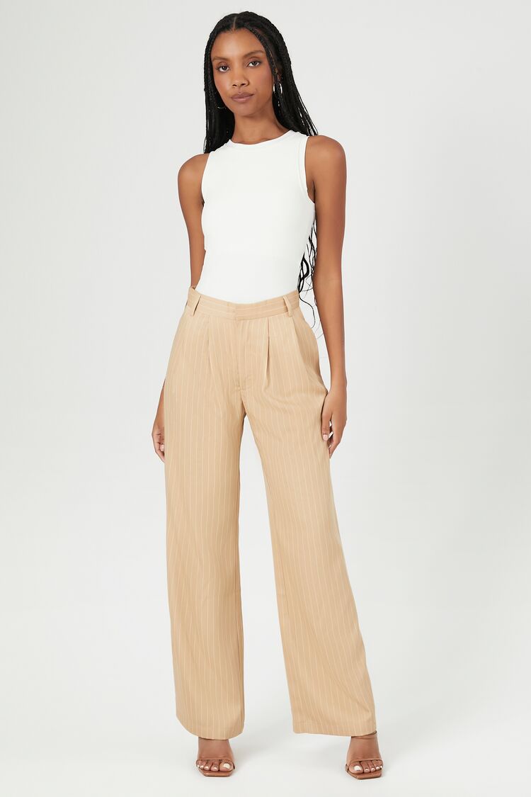 PANTALON WIDE-LEG DE VESTIR CON LINEAS