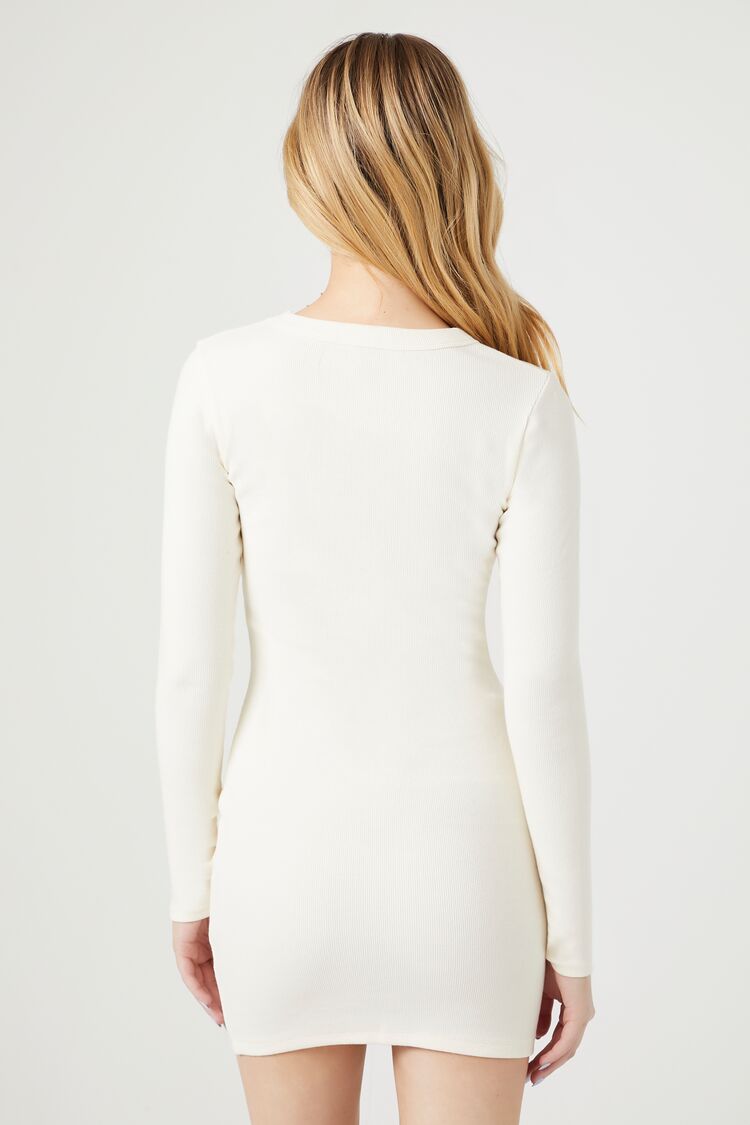 VESTIDO MINI DE ALGODÓN LICRADO ACANALADO