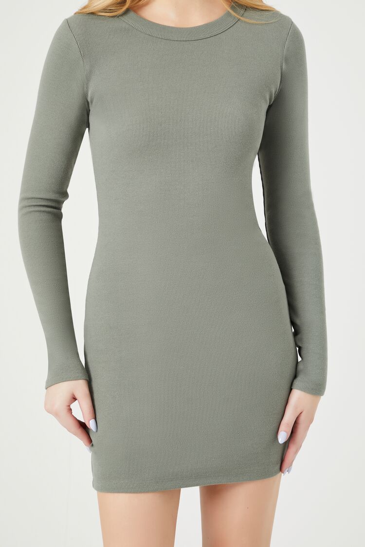 VESTIDO MINI DE ALGODÓN LICRADO ACANALADO