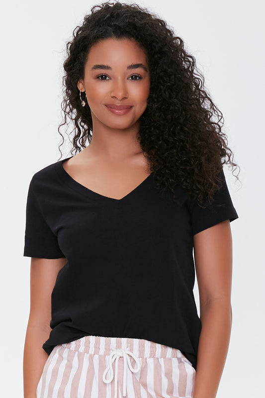 POLERA BÁSICA DE ALGODÓN CUELLO V