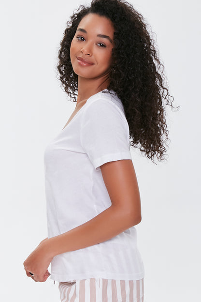 POLERA BÁSICA DE ALGODÓN CUELLO V