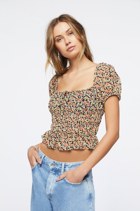 CROP TOP CON ESTAMPADO FLORAL