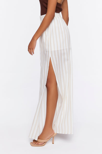 PANTALONA WIDE-LEG A RAYAS  CON ABERTURA