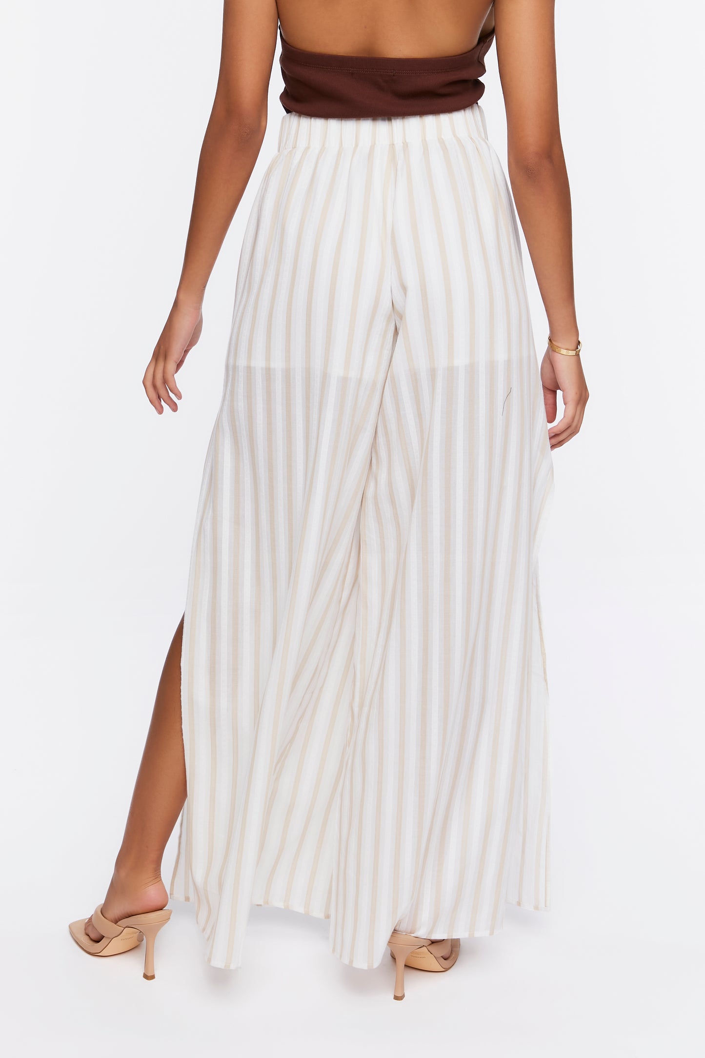 PANTALONA WIDE-LEG A RAYAS  CON ABERTURA
