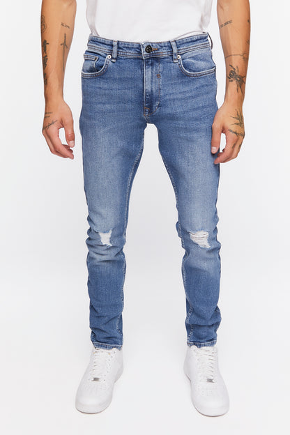 PANTALON DENIM SLIM CON RASGADO