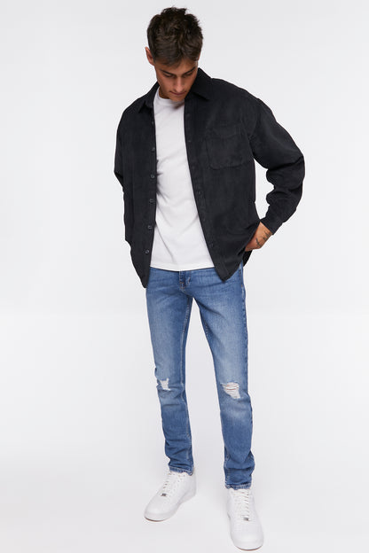 PANTALON DENIM SLIM CON RASGADO