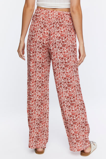 PANTALONA DE CORTE RECTO CON ESTAMPADO DE FLORES