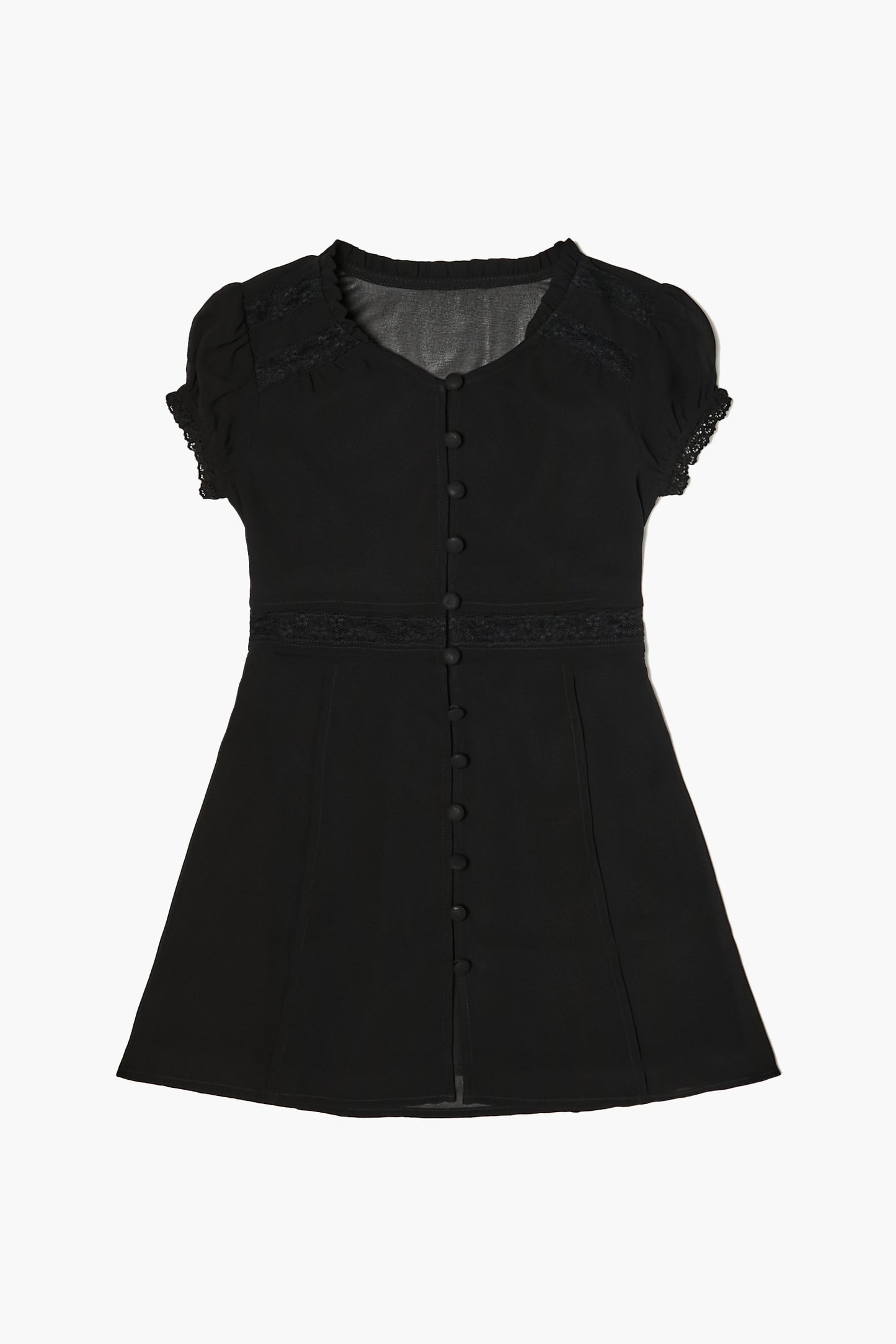 VESTIDO DE GAZA CON DETALLES DE ENCAJE
