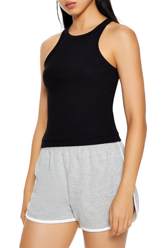 TOP CUELLO HALTER DE ALGODÓN ACANALADO