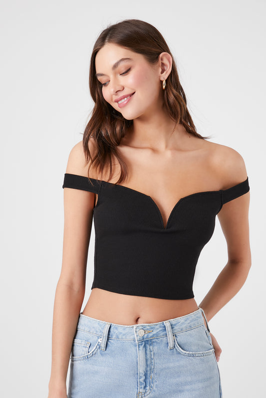 CROP TOP ESCOTE OFF SHOULDER