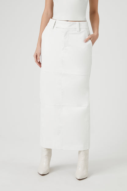 FALDA MIDI DE CUERO ECOLOGICO