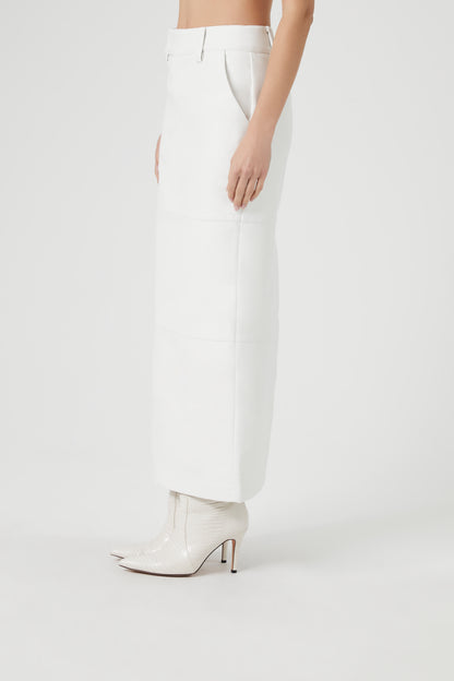 FALDA MIDI DE CUERO ECOLOGICO