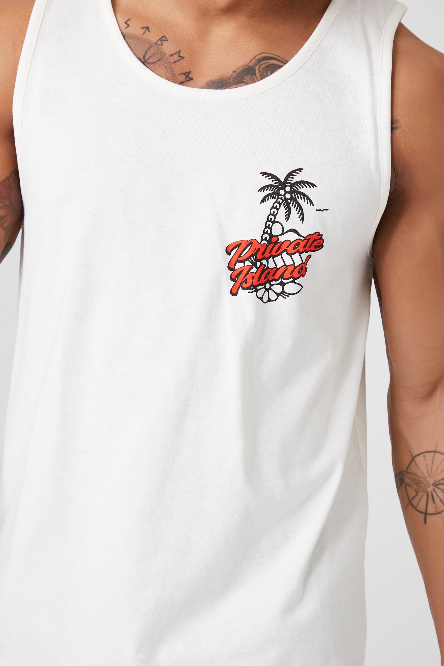 CAMISETA DE ALGODÓN CON LOGO "PRIVATE ISLAND"