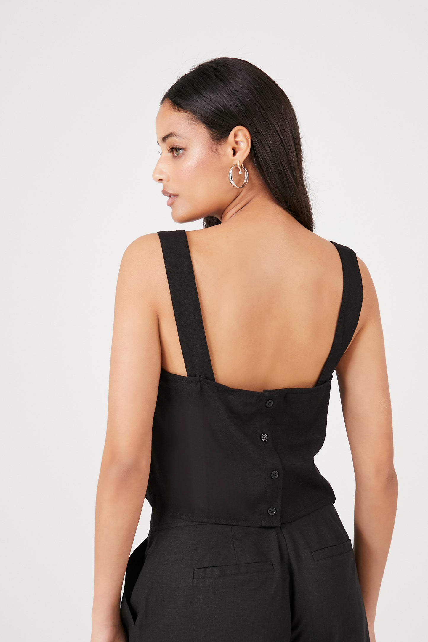 CROP TOP DE LINO CORTE RECTO