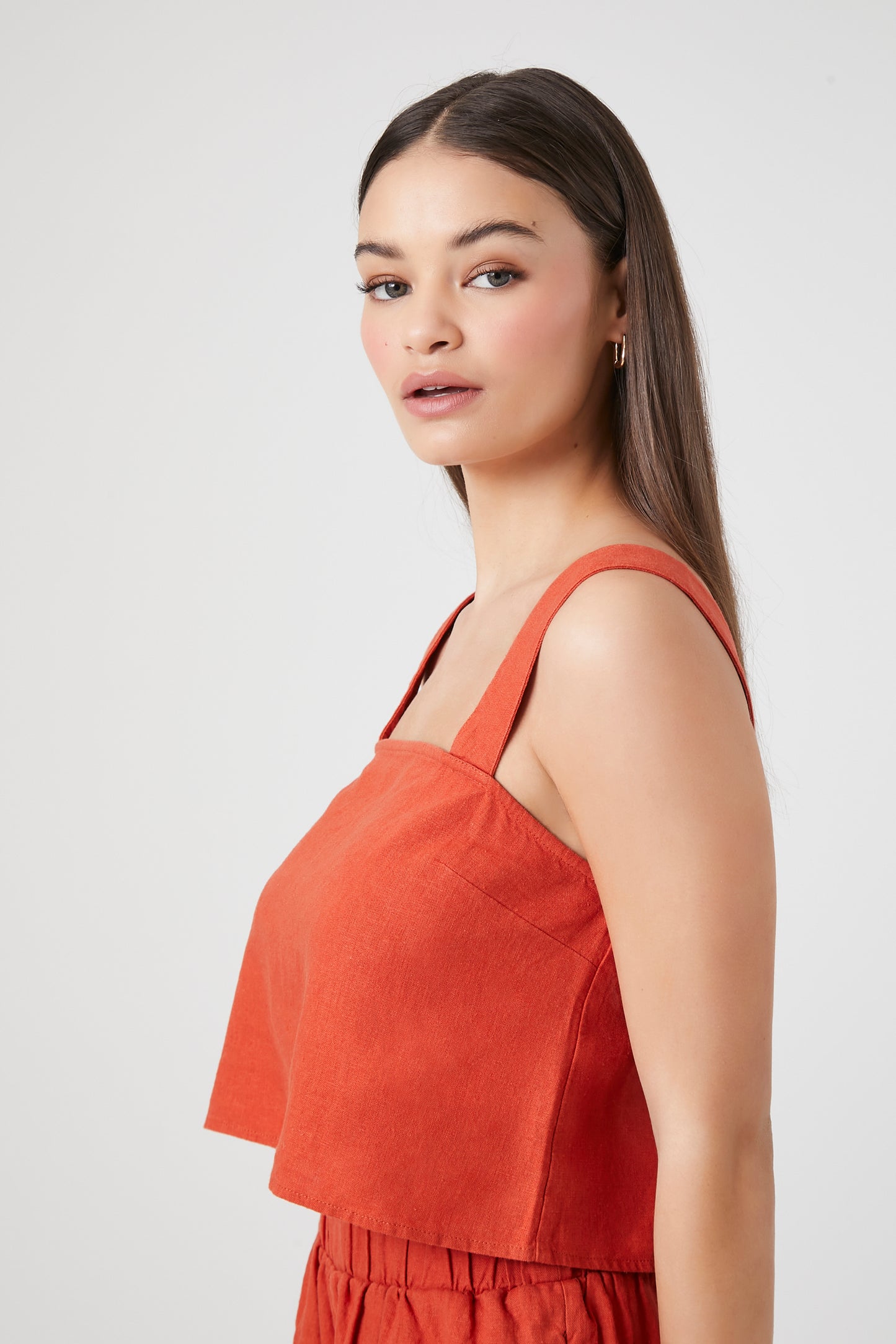 CROP TOP DE LINO CORTE RECTO
