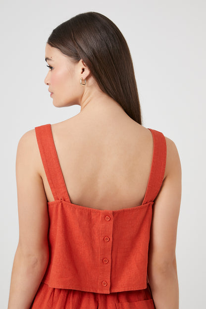 CROP TOP DE LINO CORTE RECTO