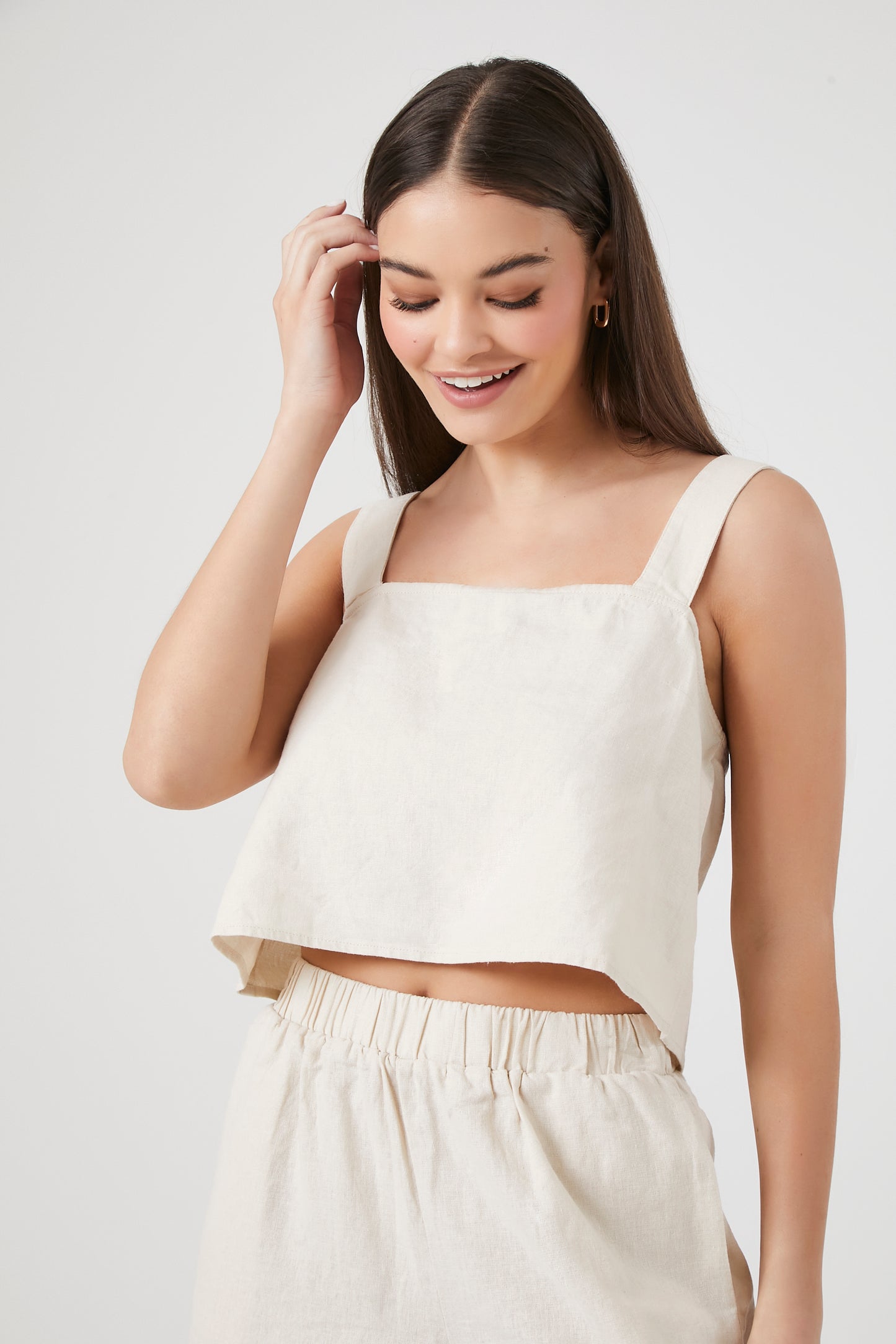 CROP TOP DE LINO CORTE RECTO