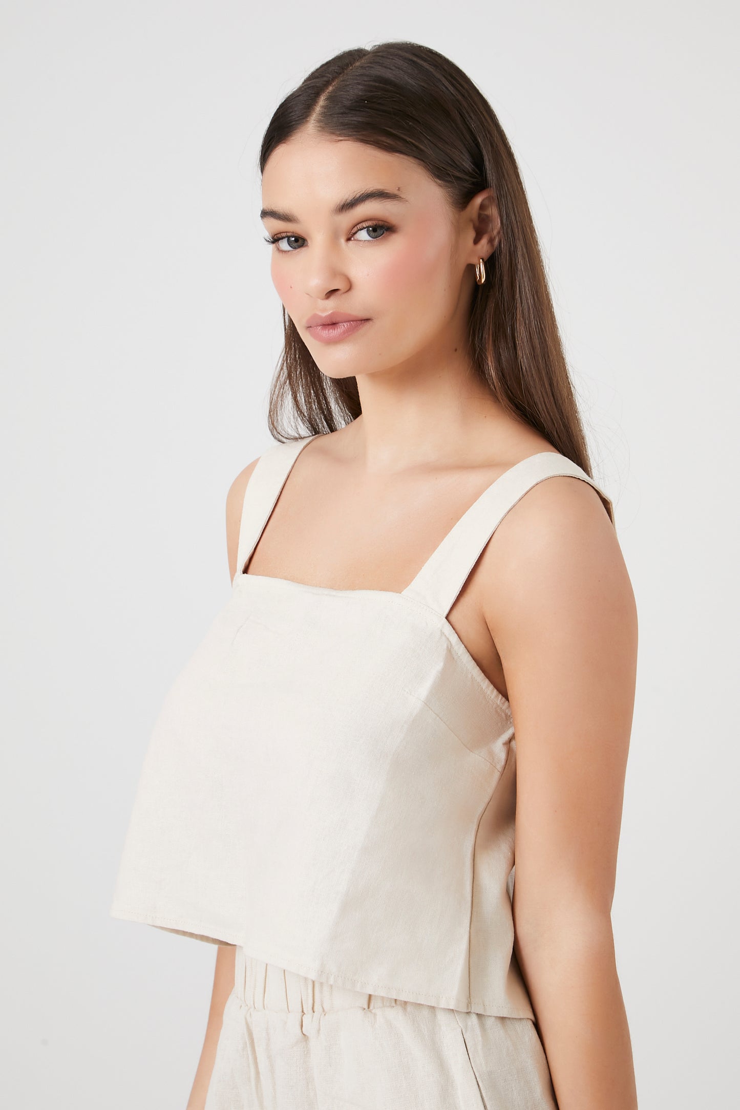 CROP TOP DE LINO CORTE RECTO