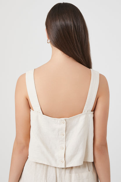 CROP TOP DE LINO CORTE RECTO
