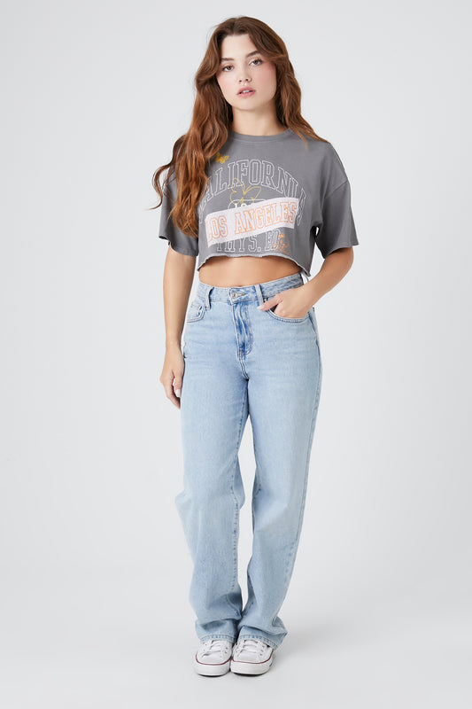 POLERA CROPPED OVERSIZED LOGO "CALIFORNIA"
