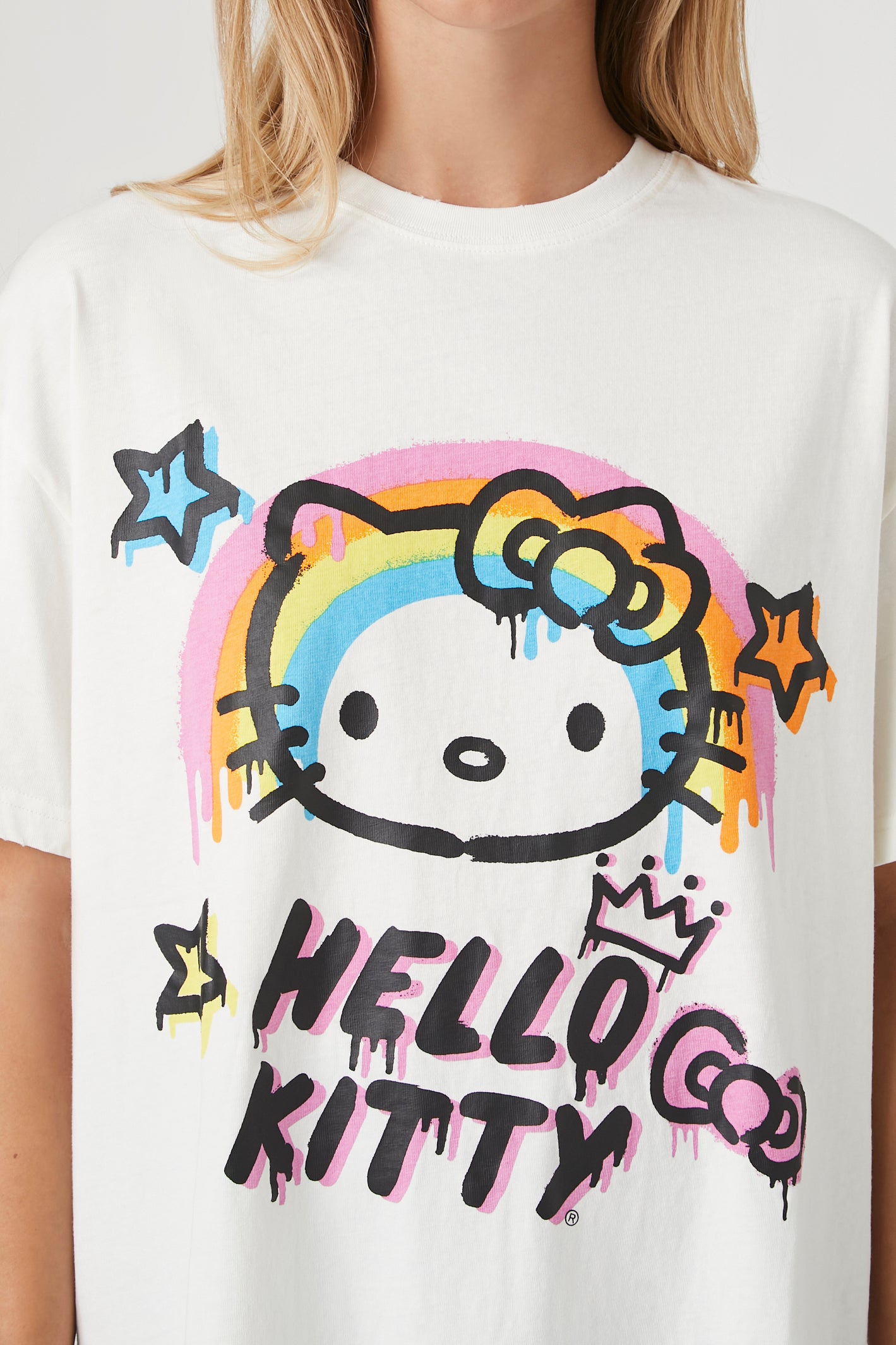 POLERA DE ALGODÓN OVERSIZED LOGO "HELLO KITTY"