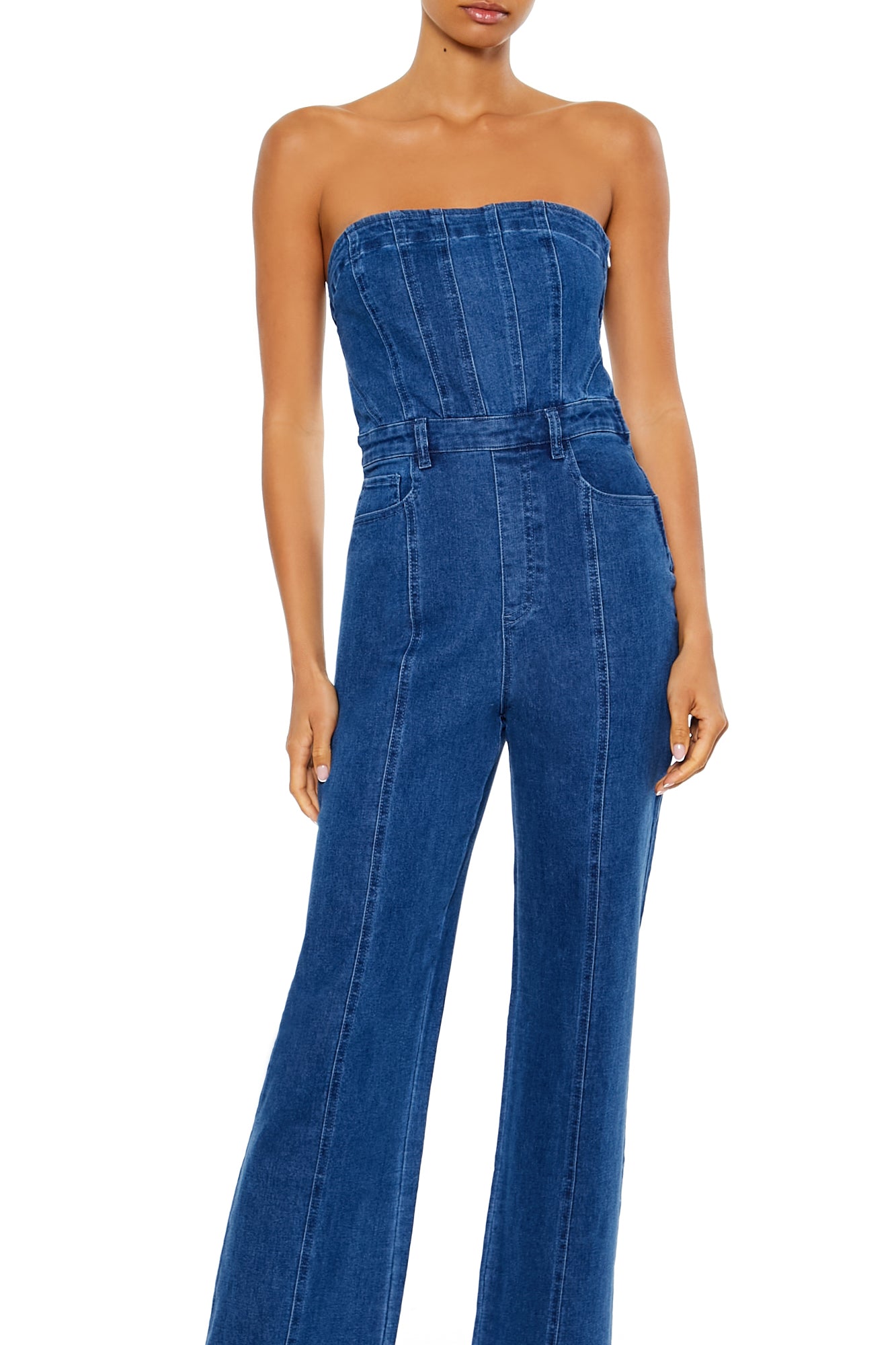 JUMPSUIT DENIM STRAPLESS