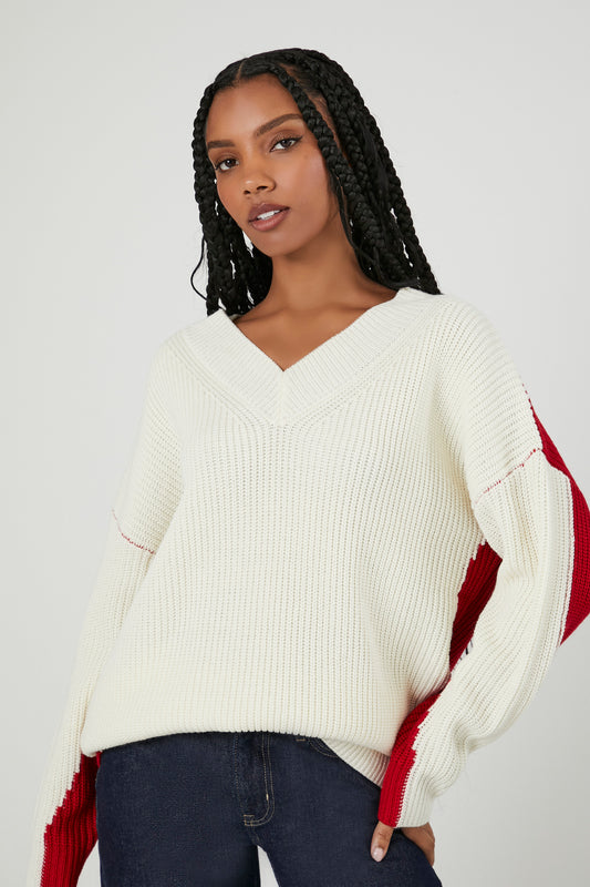 SWEATER TEJIDO COLOR BLOCK OVERSIZED
